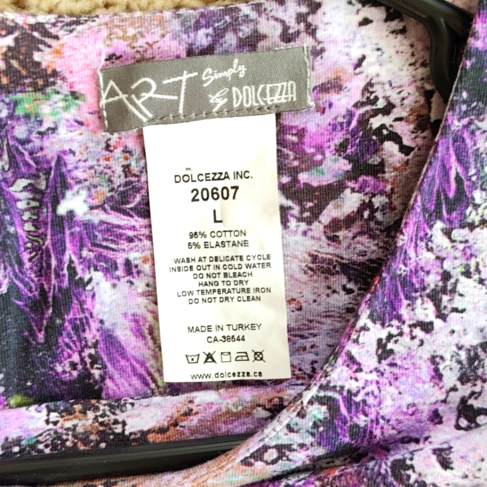 Art Simply Floral Graffiti Paint Dress, Size Large (US 12-14) - Picture 2 of 5